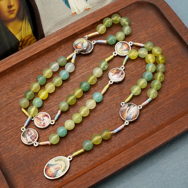 Christianartworkshop Rosario dei Sette Dolori di Maria - Verde - image 0