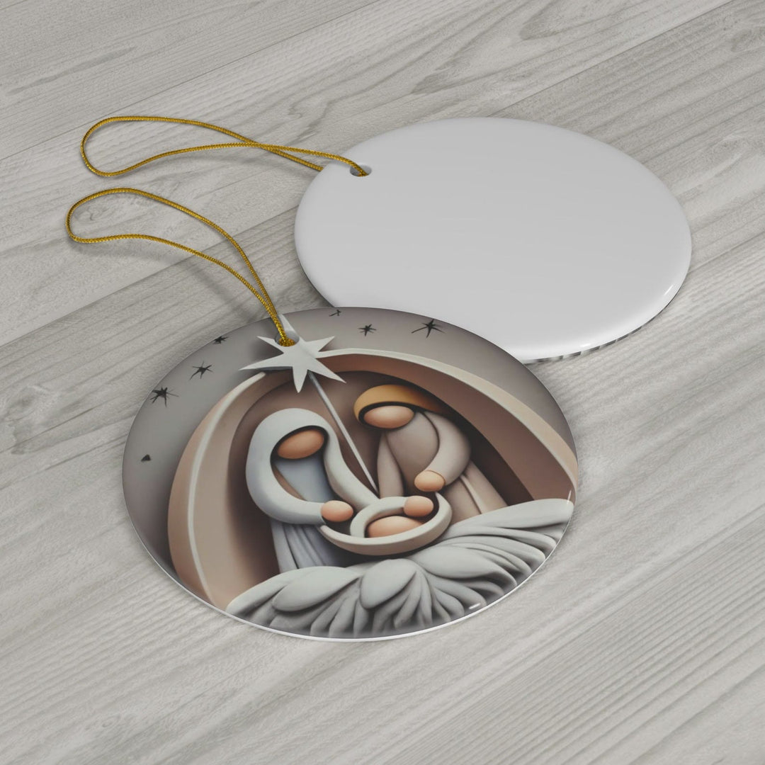 Christianartworkshop Astratto Stile Cartone Animato Natività Benedizione Natale Ornamenti da Appendere B - image 2