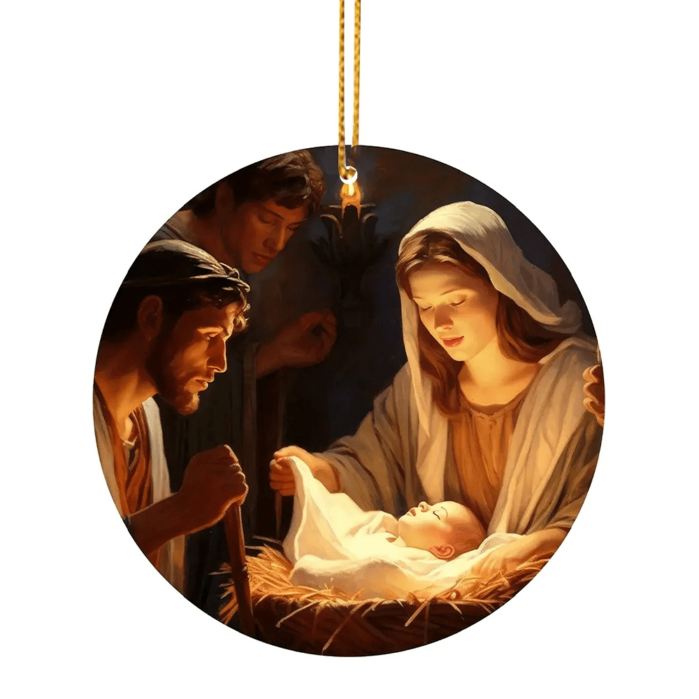 Christianartworkshop 3 Ornamenti per la benedizione della Natività in stile dipinto a olio realistico - image 6