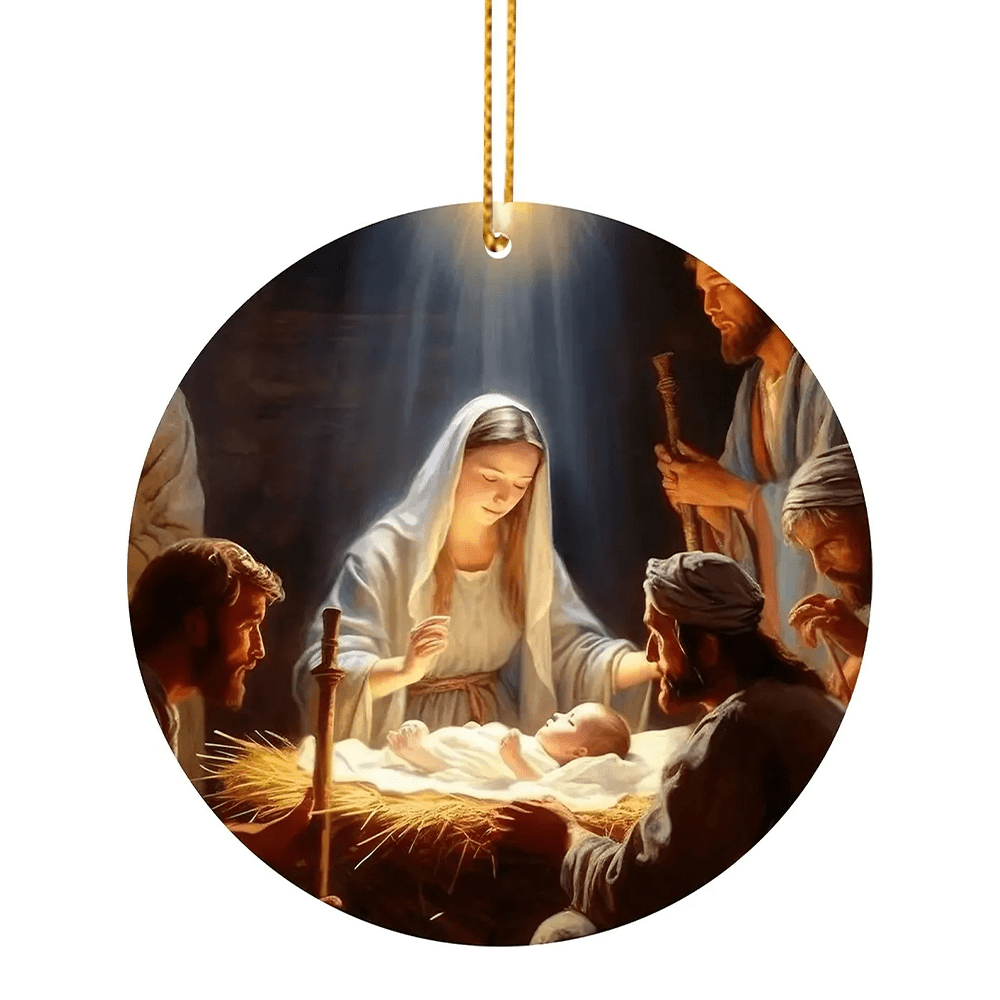 Christianartworkshop 3 Ornamenti per la benedizione della Natività in stile dipinto a olio realistico - image 12