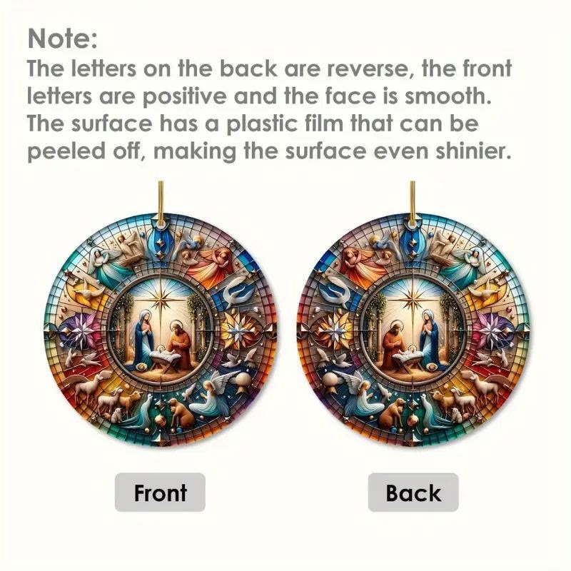 Christianartworkshop Stili di vetrate colorate Natività Ornamenti appesi A - image 1