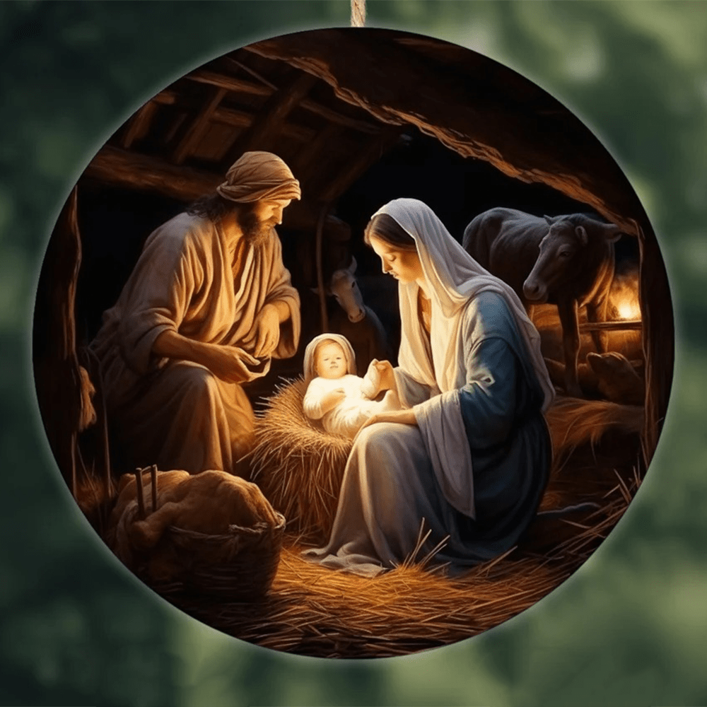 Christianartworkshop Stili realistici Gesù nato Decorazioni natalizie da appendere B - image 1