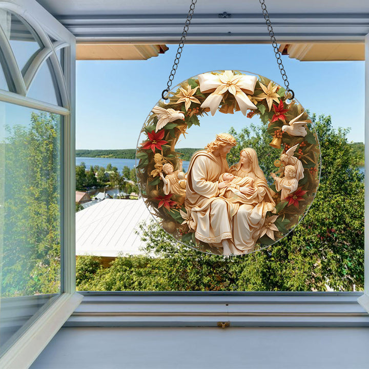 Christianartworkshop Stile realismo scultoreo Sacra Famiglia Ornamenti natalizi da appendere - image 1