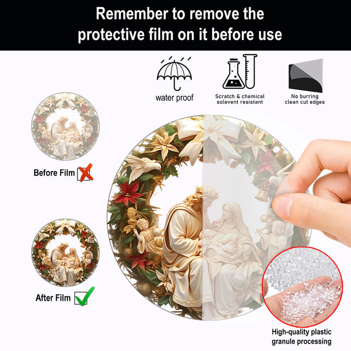 Christianartworkshop Stile realismo scultoreo Sacra Famiglia Ornamenti natalizi da appendere - image 2