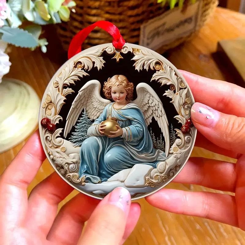 Christianartworkshop Stili di sculture squisite e colorate Angeli Ornamenti natalizi da appendere A - image 1