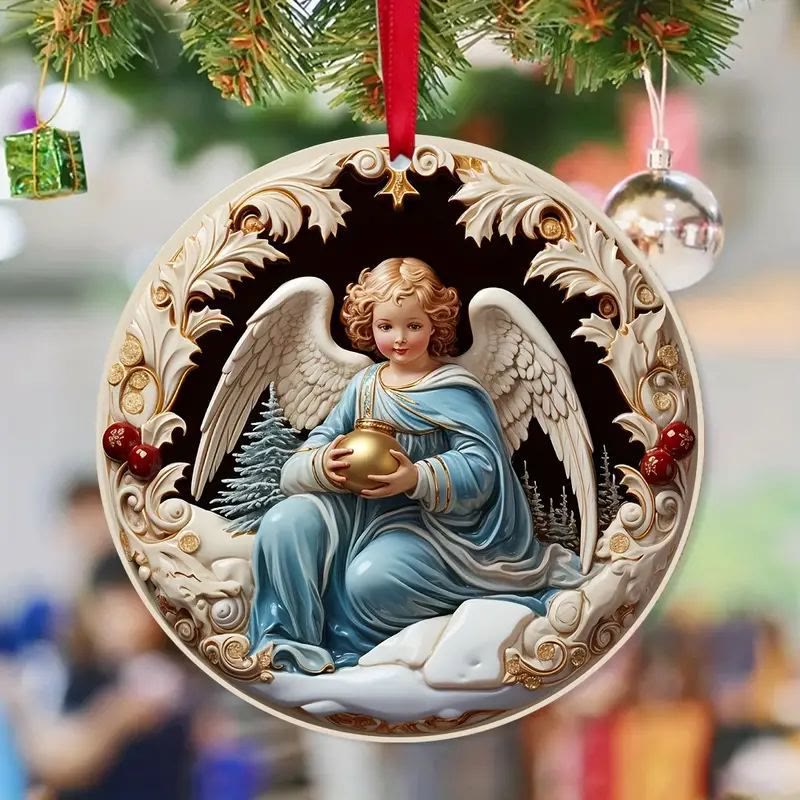 Christianartworkshop Stili di sculture squisite e colorate Angeli Ornamenti natalizi da appendere A - Ceramica - image 0