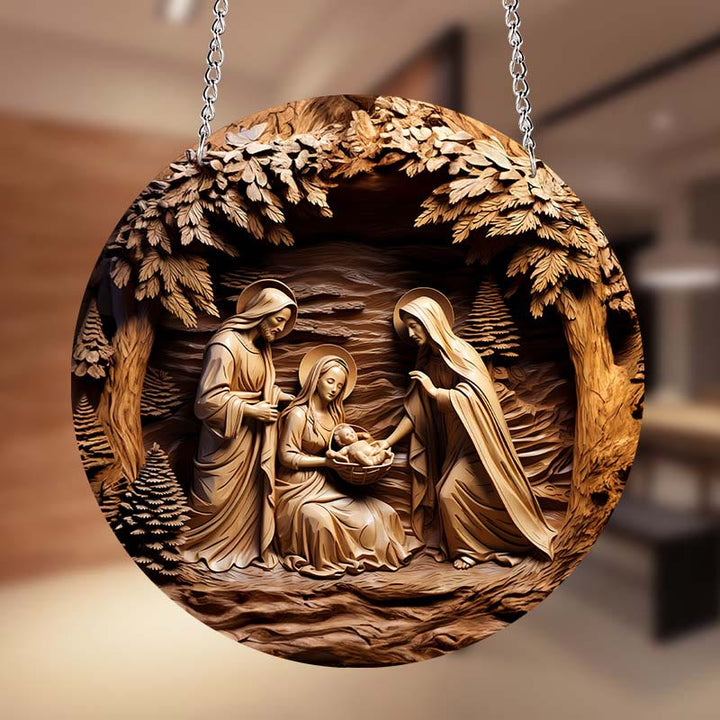 Christianartworkshop Serie Marrone 8 Stili Cristo Natività Decorazioni Festive Ornamenti Sospesi A - Stile 1 - image 0