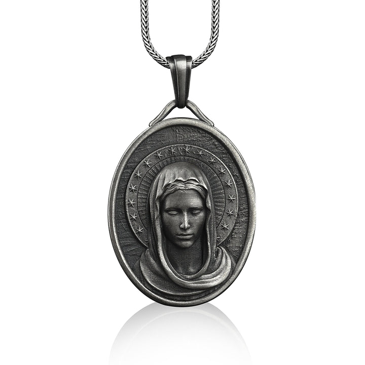 Christianartworkshop Collana in acciaio inossidabile con l'Assunzione della Vergine Maria - Argento - image 0
