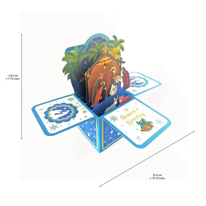 Biglietto di auguri con messaggio di benedizione in carta 3D per la natività di Gesù nato - image 4