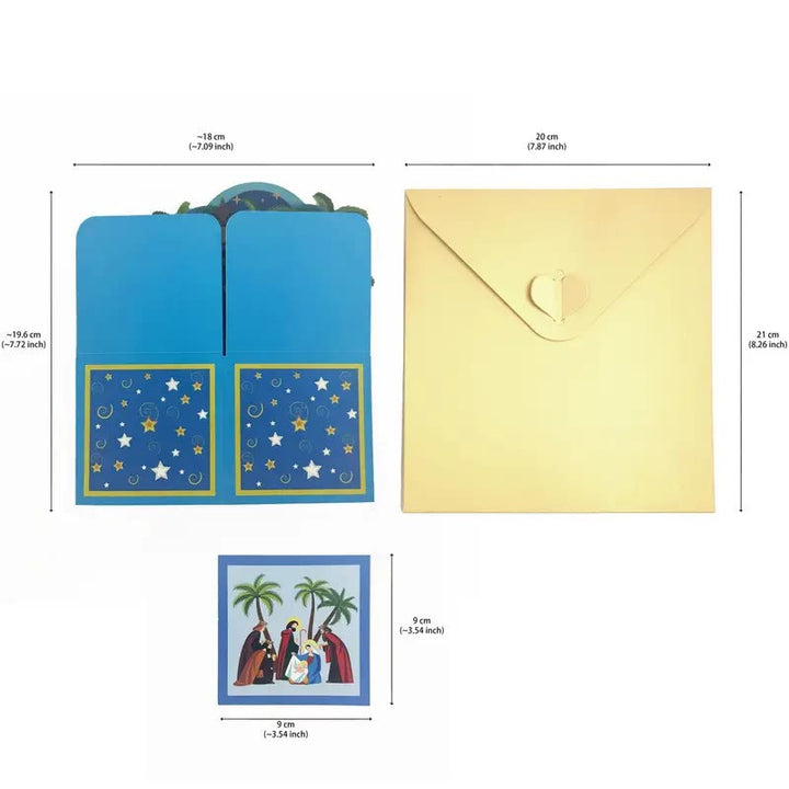 Biglietto di auguri con messaggio di benedizione in carta 3D per la natività di Gesù nato - image 3