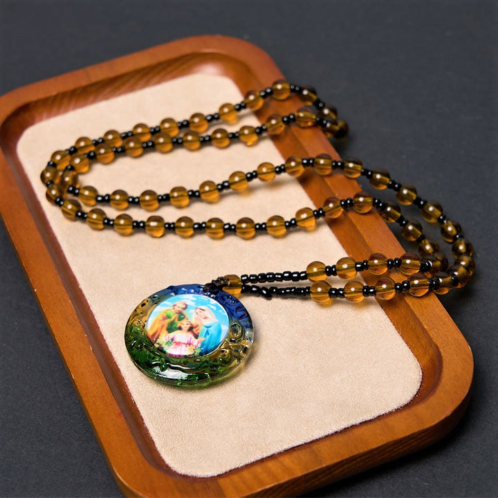 ChristianartworkshopLa Sacra Famiglia Collana di perle marrone scuro - Marrone scuro - image 0