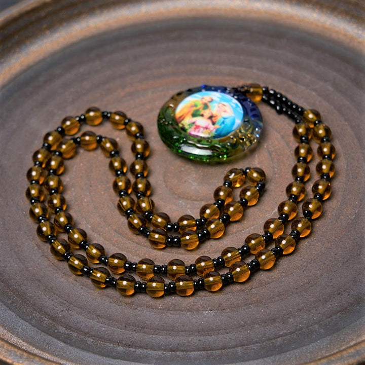 ChristianartworkshopLa Sacra Famiglia Collana di perle marrone scuro - image 1
