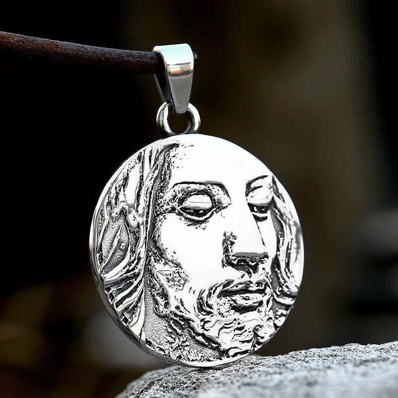 Christianartworkshop Collana con ciondolo "Dio ti benedica Gesù" in stile classico - image 1