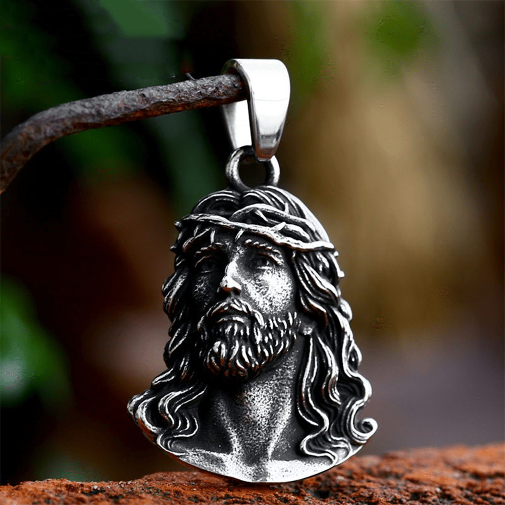 Christianartworkshop Collana con ciondolo a forma di corona di spine di Gesù realizzata in stile classico - Metallico - image 0