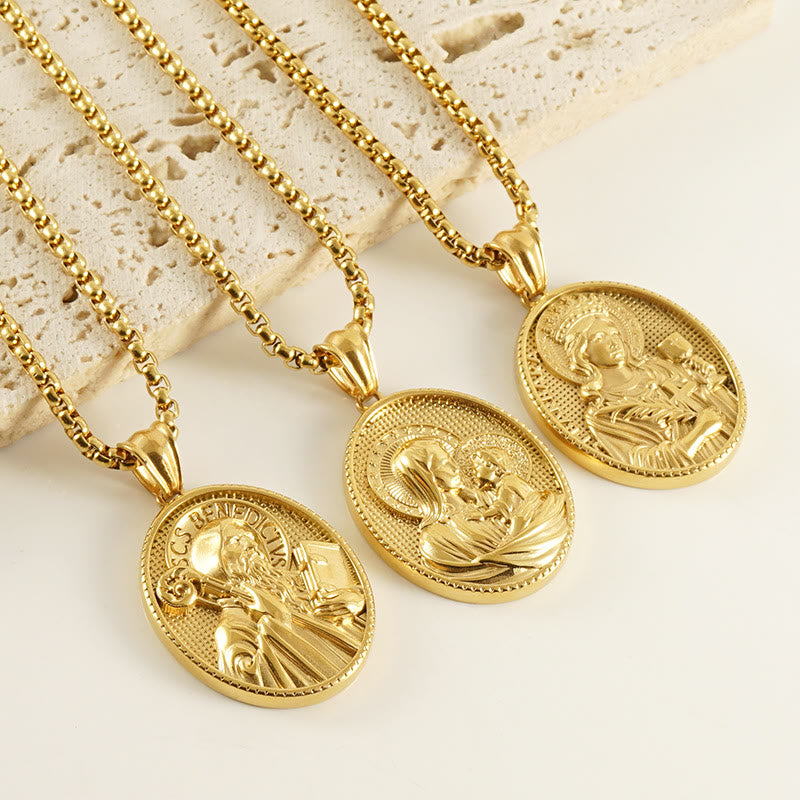 Christianartworkshop 11 Collana con ciondolo icona classica in stile retrò con benedizione - image 1