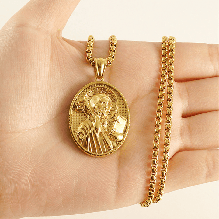 Christianartworkshop 11 Collana con ciondolo icona classica in stile retrò con benedizione - image 4