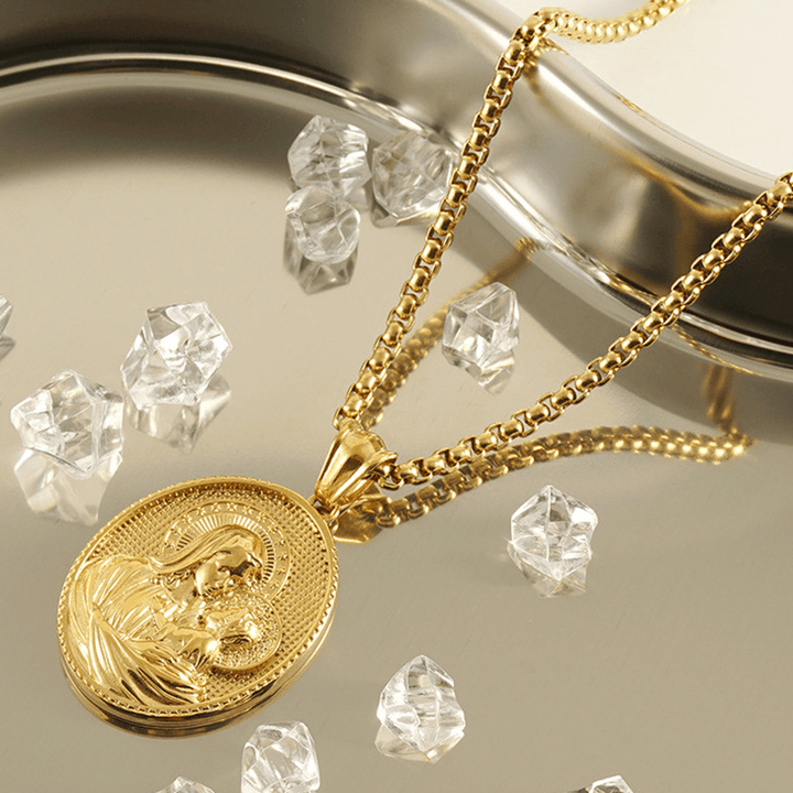 Christianartworkshop 11 Collana con ciondolo icona classica in stile retrò con benedizione - image 3