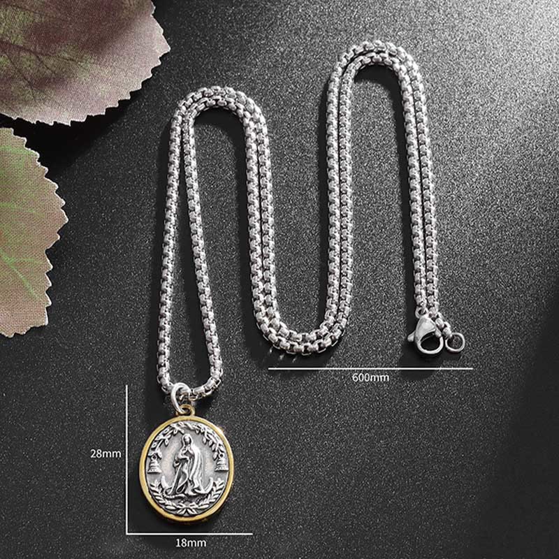 Collana in lega Madal in stile retrò di Nostra Signora di Guadalupe Christianartworkshop - image 5