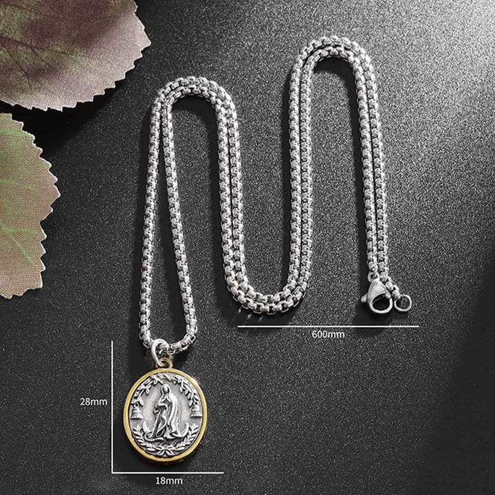 Collana in lega Madal in stile retrò di Nostra Signora di Guadalupe Christianartworkshop - image 5