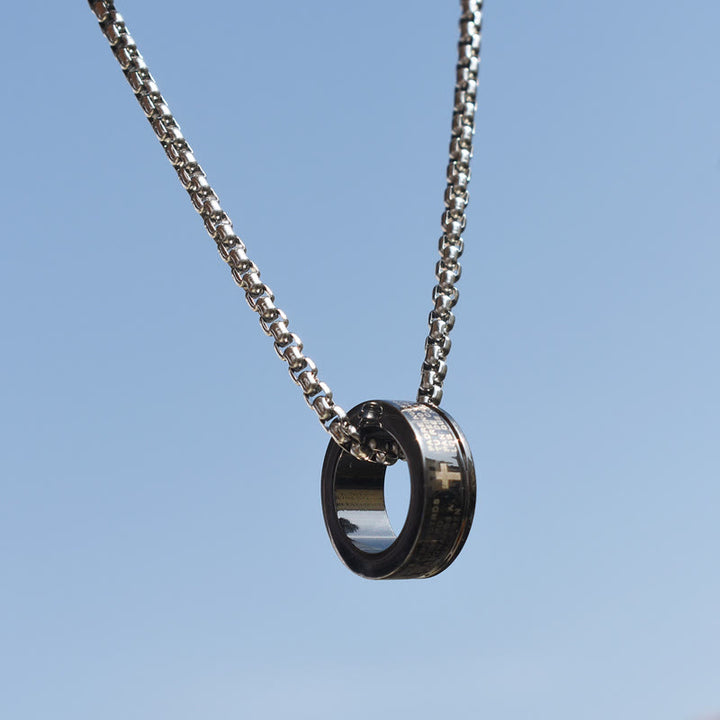 Christianartworkshop Collana con anello e catena con versetto della Bibbia in stile combinato - image 4