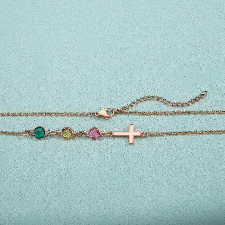 Collana con catena a croce e pietre portafortuna in stile moderno Christianartworkshop - image 3