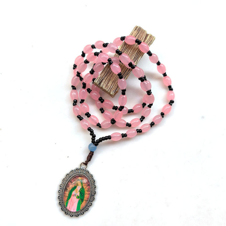 Collana con ciondolo in stile classico con 9 icone di santi (Gesù e Vergine Maria) Christianartworkshop - Rosa - Nostra Signora di Guadalupe - image 12