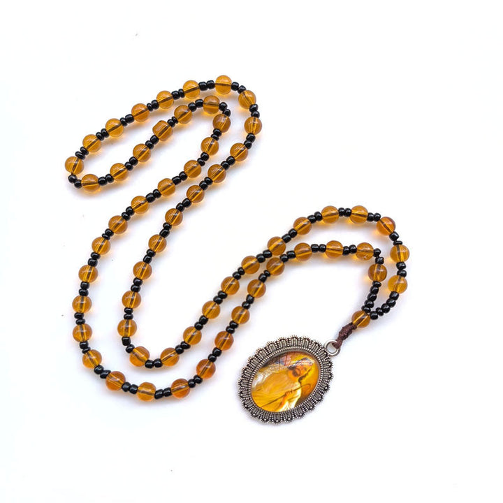 Collana con ciondolo in stile classico con 9 icone di santi (Gesù e Vergine Maria) Christianartworkshop - image 3