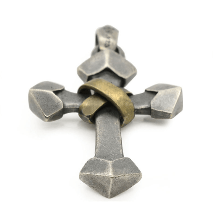 Collana con ciondolo a croce in metallo pesante in stile retrò in argento sterling 925 Christianartworkshop - image 6
