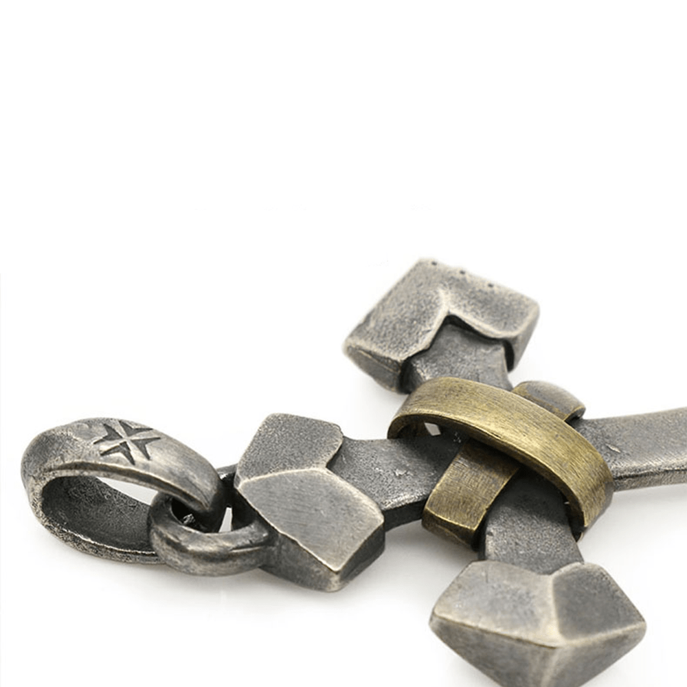 Collana con ciondolo a croce in metallo pesante in stile retrò in argento sterling 925 Christianartworkshop - image 4