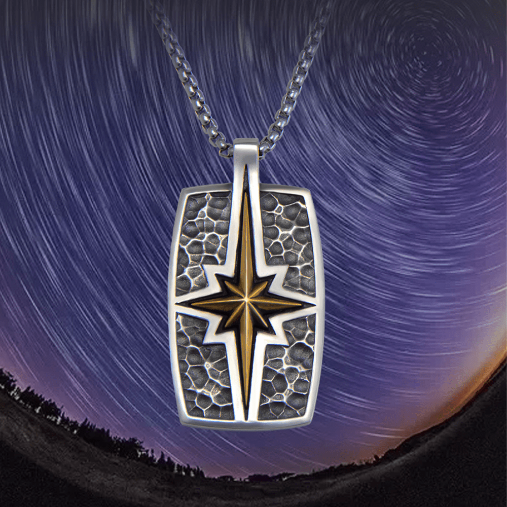 Collana con ciondolo Stella di Betlemme in stile retrò in argento sterling 925 Christianartworkshop - Catena d'argento - 21,65''/55 cm - image 0