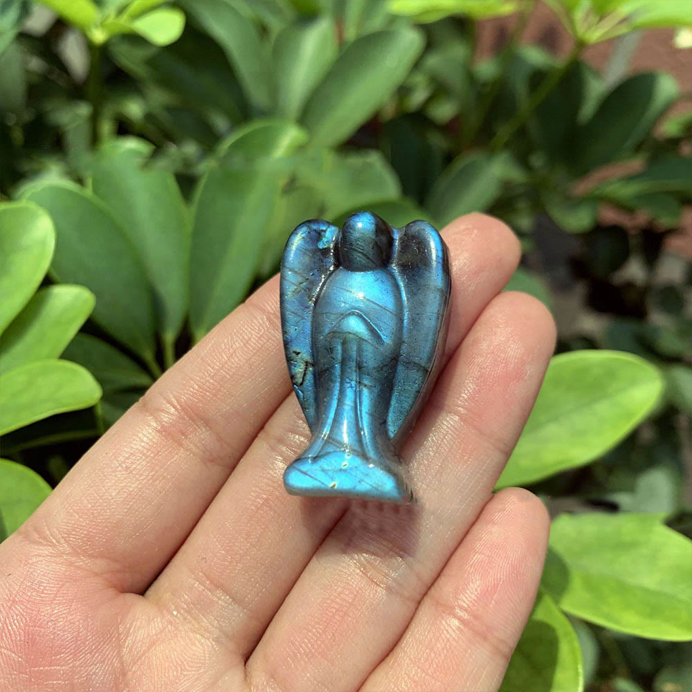 Christianartworkshop Statuetta di angelo in labradorite multicolore in stile astratto minimalista, ornamenti da tavolo stereoscopici - Angelo - image 0