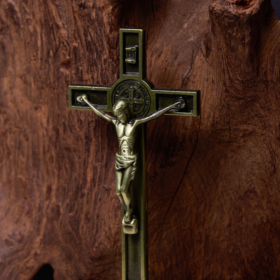 Christianartworkshop Ornamenti da scrivania stereoscopici in lega di bronzo e argento in stile classico con crocifisso - image 6