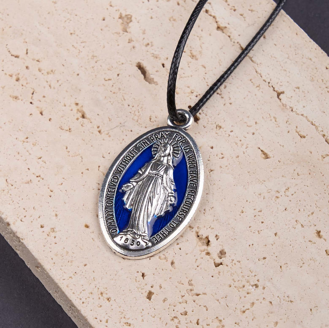 Christianartworkshop Collana con ciondolo della medaglia miracolosa della Madonna in stile classico - Medaglia Miracolosa - image 0