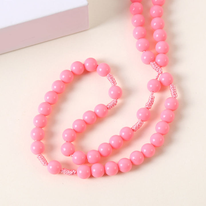 Christianartworkshop Angelo Custode e Crocifisso di Rosario per Bambini in Cordino di Nylon Acrilico Rosa/Blu Rotondo da 8 mm - image 8