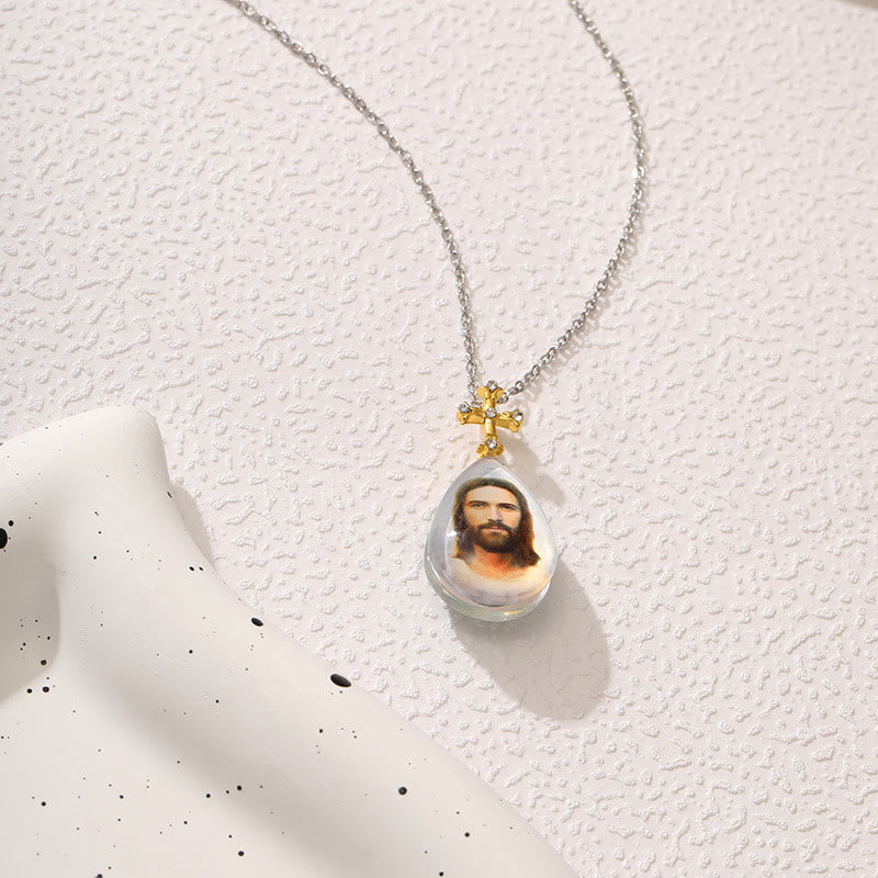 Collana con ciondolo in cristallo della serie Jesus, stile semplice e alla moda Christianartworkshop - Stile C - image 3
