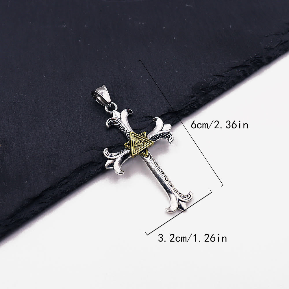 Collana con ciondolo a forma di croce quadrata con perle in stile sobrio di Christianartworkshop - image 8