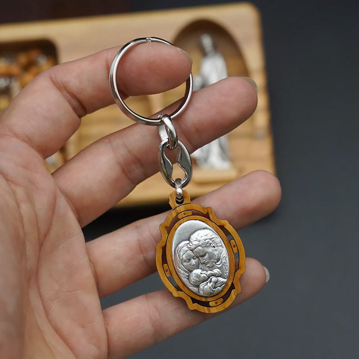 Set di rosari della Sacra Famiglia in legno d'ulivo, devozionale e fatto a mano da Christianartworkshop - image 6