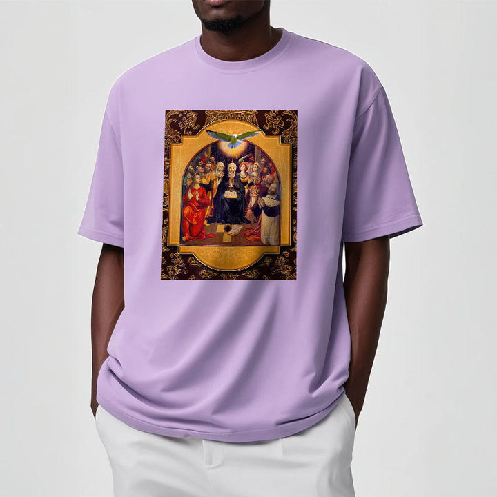 Christianartworkshop Maglietta a maniche corte in stile classico con lo Spirito Santo, gli Apostoli, la Vergine Maria - image 16