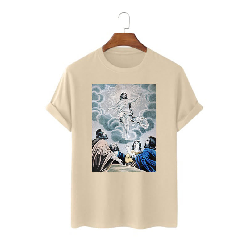 Christianartworkshop Maglietta a maniche corte in stile classico The Ascension - Cachi - 2XL - image 8