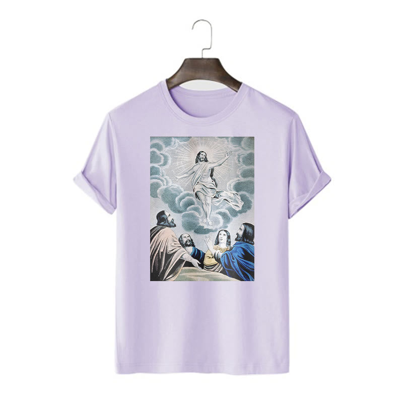 Christianartworkshop Maglietta a maniche corte in stile classico The Ascension - Viola - 2XL - image 14