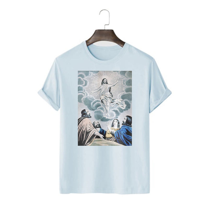 Christianartworkshop Maglietta a maniche corte in stile classico The Ascension - Blu - 2XL - image 18