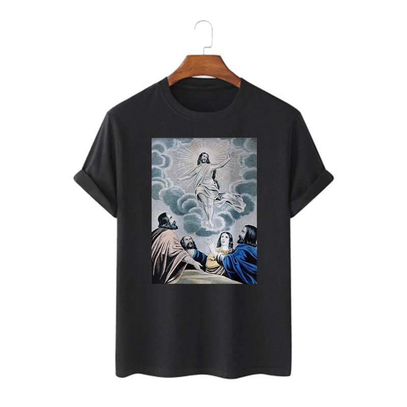 Christianartworkshop Maglietta a maniche corte in stile classico The Ascension - Nero - 2XL - image 0