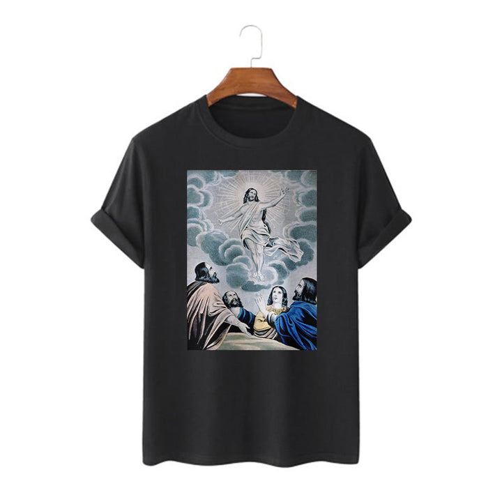 Christianartworkshop Maglietta a maniche corte in stile classico The Ascension - Nero - 2XL - image 0