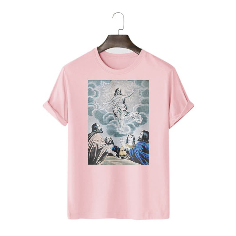 Christianartworkshop Maglietta a maniche corte in stile classico The Ascension - Rosa - 2XL - image 16