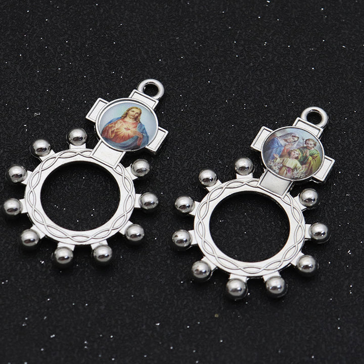 Christianartworkshop 2 pezzi/set Cuore Immacolato di Maria Sacra Famiglia Anello Rosario Decina da Dito - 2 pezzi/set - image 0