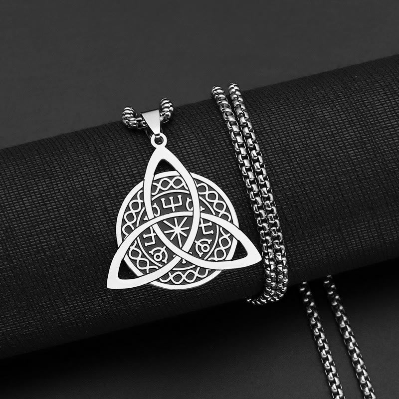Collana con ciondolo Triquetra in acciaio inossidabile in stile minimalista Christianartworkshop - Argento - image 0