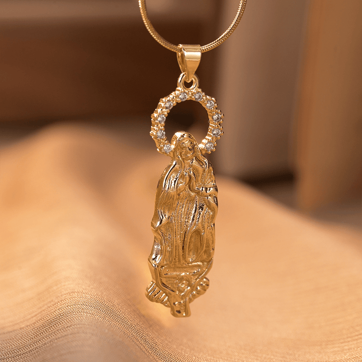 Christianartworkshop Collana con ciondolo di lusso dell'Assunzione della Vergine Maria e della Madonna di Guadalupe - Nostra Signora di Guadalupe - image 2