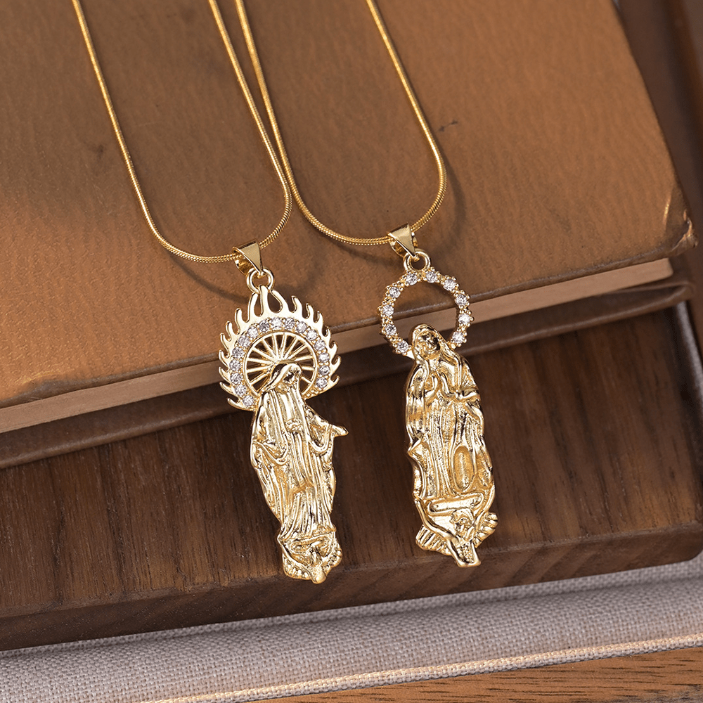Christianartworkshop Collana con ciondolo di lusso dell'Assunzione della Vergine Maria e della Madonna di Guadalupe - image 1
