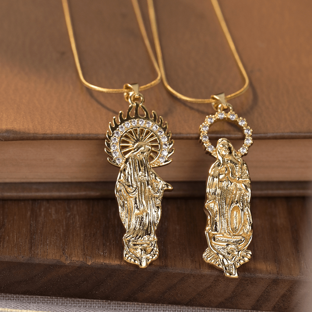 Christianartworkshop Collana con ciondolo di lusso dell'Assunzione della Vergine Maria e della Madonna di Guadalupe - image 7