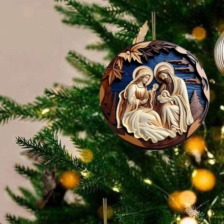 Christianartworkshop Retro Natività Decorazioni Natalizie da Appendere C - image 5